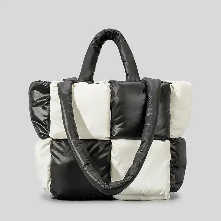 Ava The Label B&W Checkered Puffer Bag