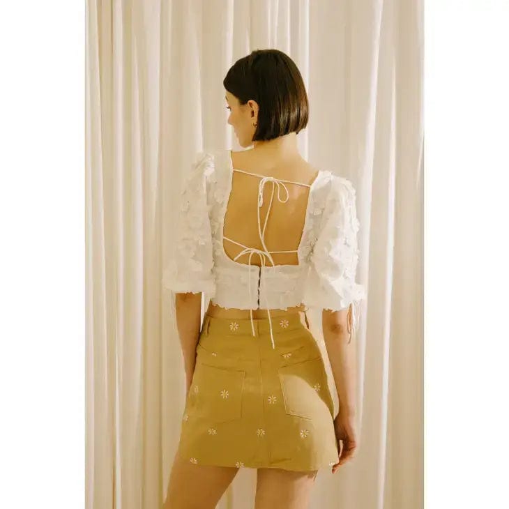 Ava The Label Eyelet White Top