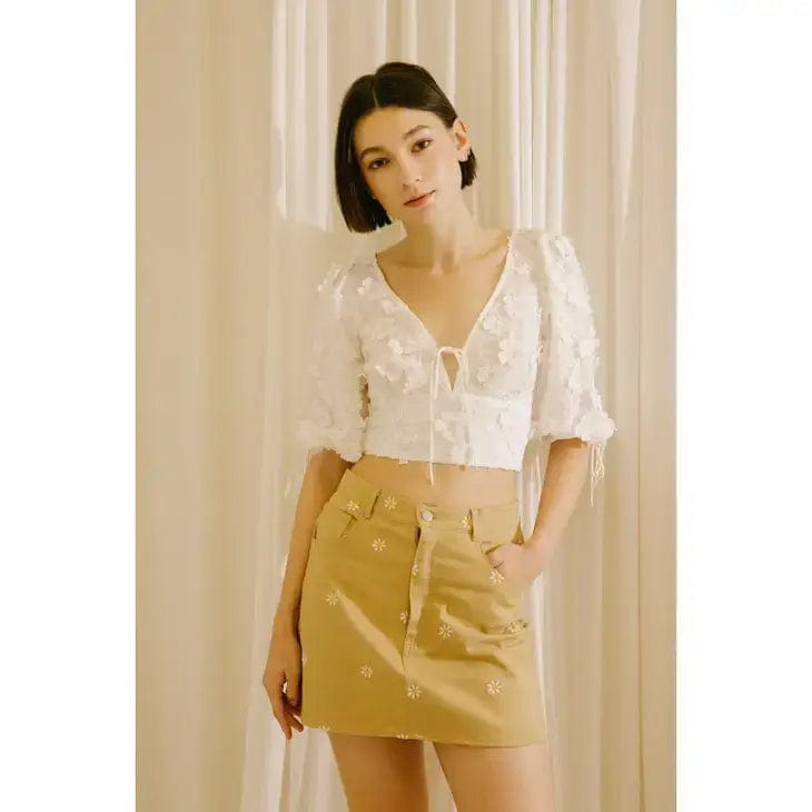 Ava The Label Eyelet White Top