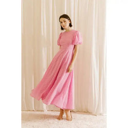 Ava The Label Margot Pink Gingham Midi Dress