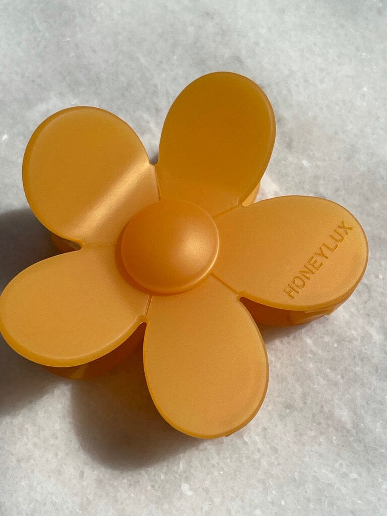 Ava The Label Ecofriendly Acetate Large Flower Clip - Tangerine Orange